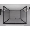 Mexen Exo-S 3S sprchový kout 3-stěnový posuvný 90 x 70 cm, transparentní, černý - 8151-090-070-70-00-3S