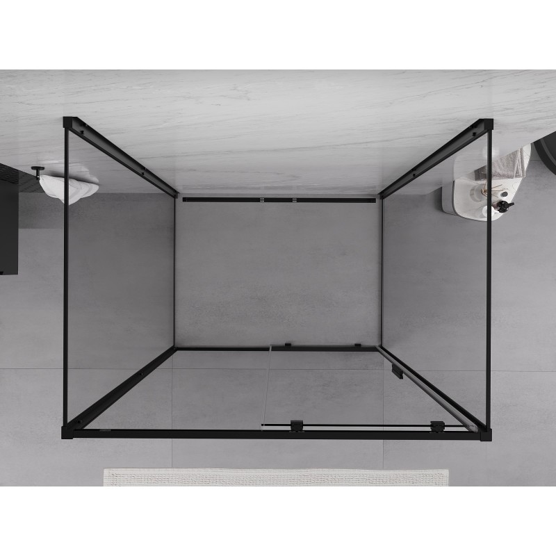 Mexen Exo-3S třístranný sprchový kout posuvný 120 x 80 cm, transparentní, černý - 8151-120-080-70-00-3S