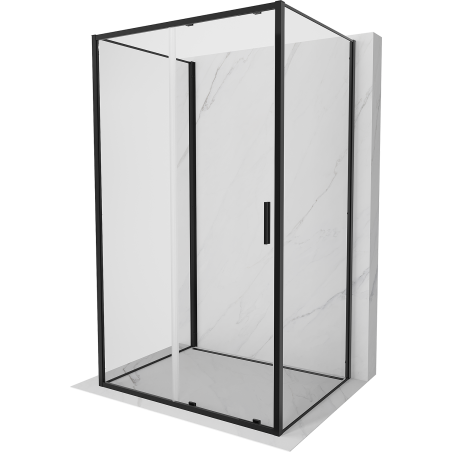 Mexen Exo-S 3S sprchový kout 3stěnný posuvný 130 x 80 cm, transparentní, černý - 8151-130-080-70-00-3S