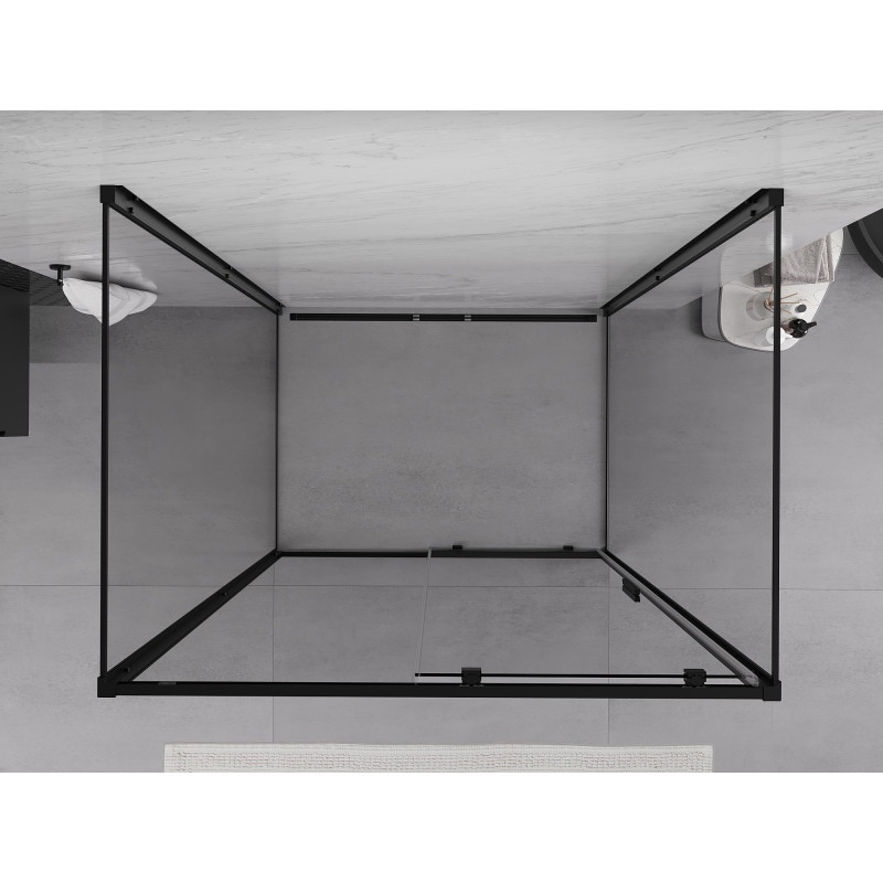 Mexen Exo-S 3S 3-stěnná posuvná sprchová kabina 105 x 85 cm, transparentní, černá - 8151-105-085-70-00-3S