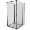 Mexen Exo-S 3S sprchový kout 3-stěnný posuvný 90 x 90 cm, transparentní, černý - 8151-090-090-70-00-3S