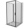 Mexen Exo-S 3S sprchový kout 3-stěnný posuvný 110 x 110 cm, transparentní, černá - 8151-110-110-70-00-3S