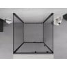 Mexen Exo-S 3S sprchový kout 3-stěnný posuvný 110 x 110 cm, transparentní, černá - 8151-110-110-70-00-3S
