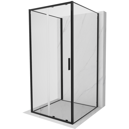 Mexen Exo-S 3S sprchový kout 3-stěnný posuvný 120 x 120 cm, transparentní, černý - 8151-120-120-70-00-3S