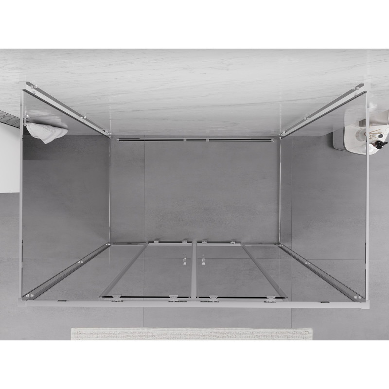 Mexen Exo-S Duo 3S sprchový kout 3-stěnný posuvný 160 x 70 cm, průhledný, chrom - 8152-160-070-01-00-3S