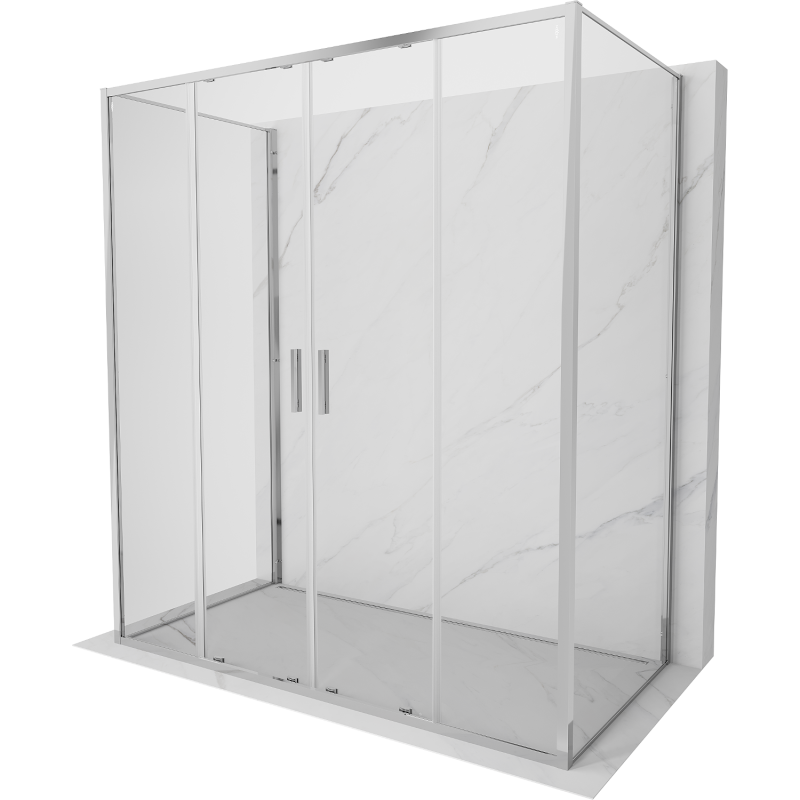 Mexen Exo-3S sprchový kout 3stěnný posuvný 180 x 70 cm, transparentní, chrom - 8152-180-070-01-00-3S