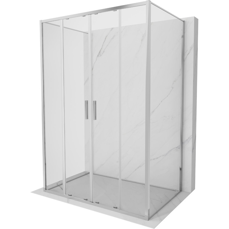 Mexen Exo-S Duo 3S sprchový kout 3-stěnný posuvný 140 x 75 cm, transparentní, chrom - 8152-140-075-01-00-3S