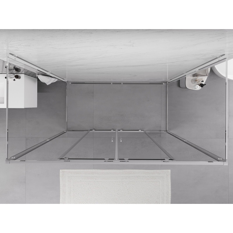 Mexen Exo-S Duo 3S sprchový kout 3-stěnný posuvný 170 x 75 cm, transparentní, chrom - 8152-170-075-01-00-3S