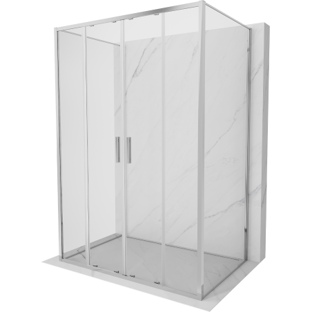 Mexen Exo-S Duo 3S sprchový kout 3-stranný posuvný 130 x 80 cm, transparentní, chrom - 8152-130-080-01-00-3S