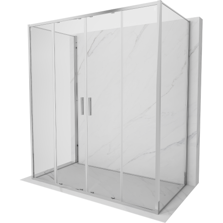 Mexen Exo-3S sprchový kout 3-stěnný posuvný 180 x 80 cm, transparentní, chrom - 8152-180-080-01-00-3S