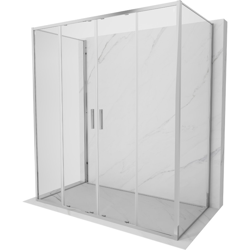 Mexen Exo-S Duo 3S sprchový kout 3-stěnný posuvný 200 x 95 cm, transparentní, chrom - 8152-200-095-01-00-3S