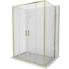 Mexen Exo-S Duo 3S sprchový kout 3stěnný posuvný 150 x 70 cm, transparentní, zlatý - 8152-150-070-50-00-3S