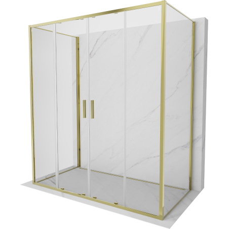 Mexen Exo-3S sprchový kout 3-stěnný posuvný 200 x 70 cm, transparentní, zlatý - 8152-200-070-50-00-3S