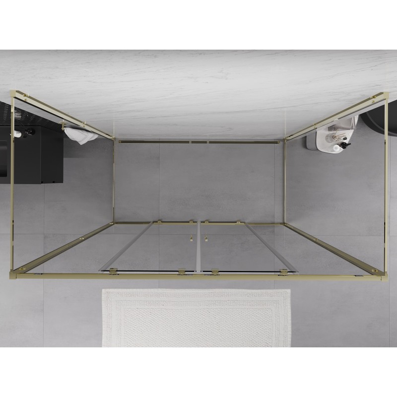 Mexen Exo-3S třístranný posuvný sprchový kout 170 x 85 cm, transparentní, zlatý - 8152-170-085-50-00-3S