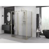 Mexen Exo-3S sprchový kout 3-stěnný posuvný 150 x 95 cm, transparentní, zlatý - 8152-150-095-50-00-3S