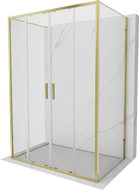 Mexen Exo-3S sprchový kout 3-stěnný posuvný 150 x 95 cm, transparentní, zlatý - 8152-150-095-50-00-3S