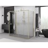 Mexen Exo-S Duo 3S sprchový kout 3-stěnný posuvný 200 x 100 cm, transparentní, zlatý - 8152-200-100-50-00-3S