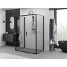 Mexen Exo-3S sprchový kout 3-stěnný posuvný 150 x 75 cm, průhledný, černý - 8152-150-075-70-00-3S
