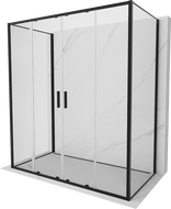 Mexen Exo-3S sprchový kout 3-stěnný posuvný 180 x 75 cm, transparentní, černý - 8152-180-075-70-00-3S