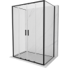 Mexen Exo-3S sprchový kout 3-stěnný posuvný 130 x 80 cm, transparentní, černý - 8152-130-080-70-00-3S