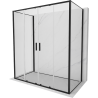 Mexen Exo-3S sprchový kout 3-stěnný posuvný 180 x 85 cm, průhledný, černý - 8152-180-085-70-00-3S