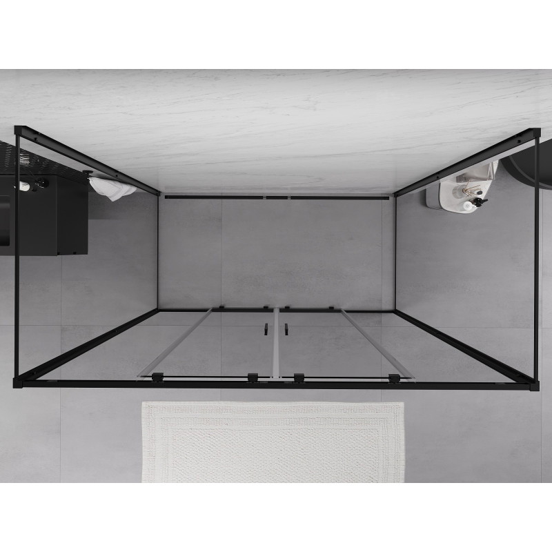 Mexen Exo-S Duo 3S sprchový kout 3-stěnný posuvný 170 x 90 cm, průhledný, černý - 8152-170-090-70-00-3S