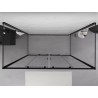 Mexen Exo-S Duo 3S sprchový kout 3stěnný posuvný 200 x 100 cm, transparentní, černý - 8152-200-100-70-00-3S