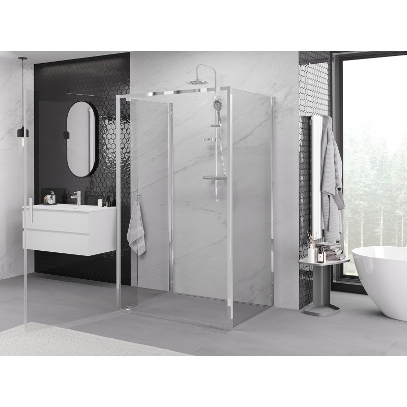 Mexen Exo-BR 3S sprchový kout 3stěnový otočný 90 x 70 cm, transparentní, chrom - 8181-090-070-01-00-3S