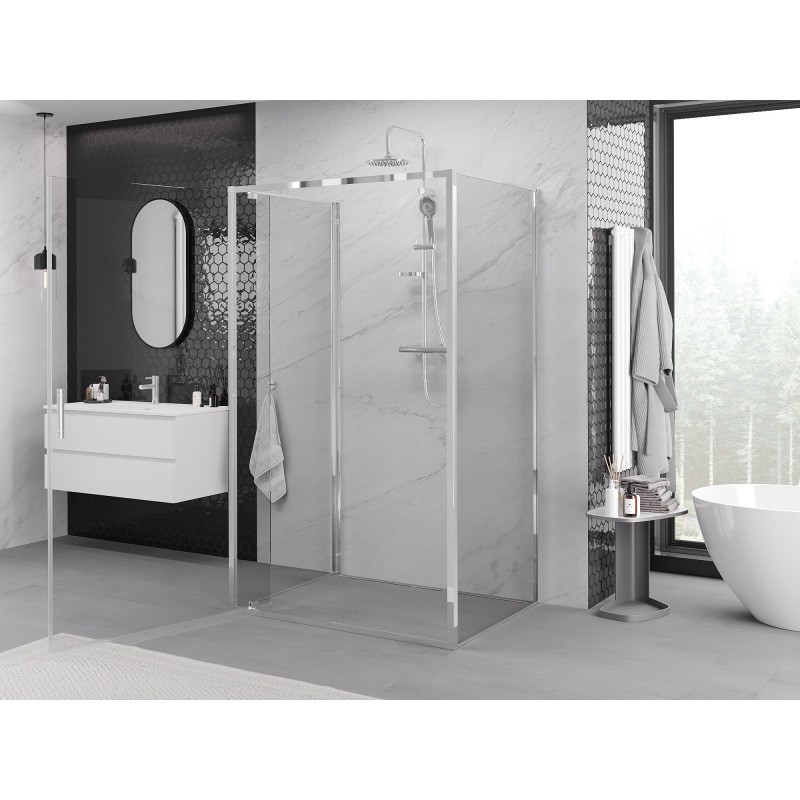 Mexen Exo-3S sprchový kout 3-stranný otočný 95 x 70 cm, čirý, chrom - 8181-095-070-01-00-3S