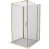 Mexen Exo-3S sprchový kout 3-stěnný křídlový 70 x 70 cm, transparentní, zlatý - 8181-070-070-50-00-3S