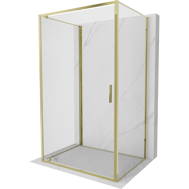Mexen Exo-BR 3S sprchový kout 3-stranný otevírací 85 x 80 cm, průhledný, zlatý - 8181-085-080-50-00-3S