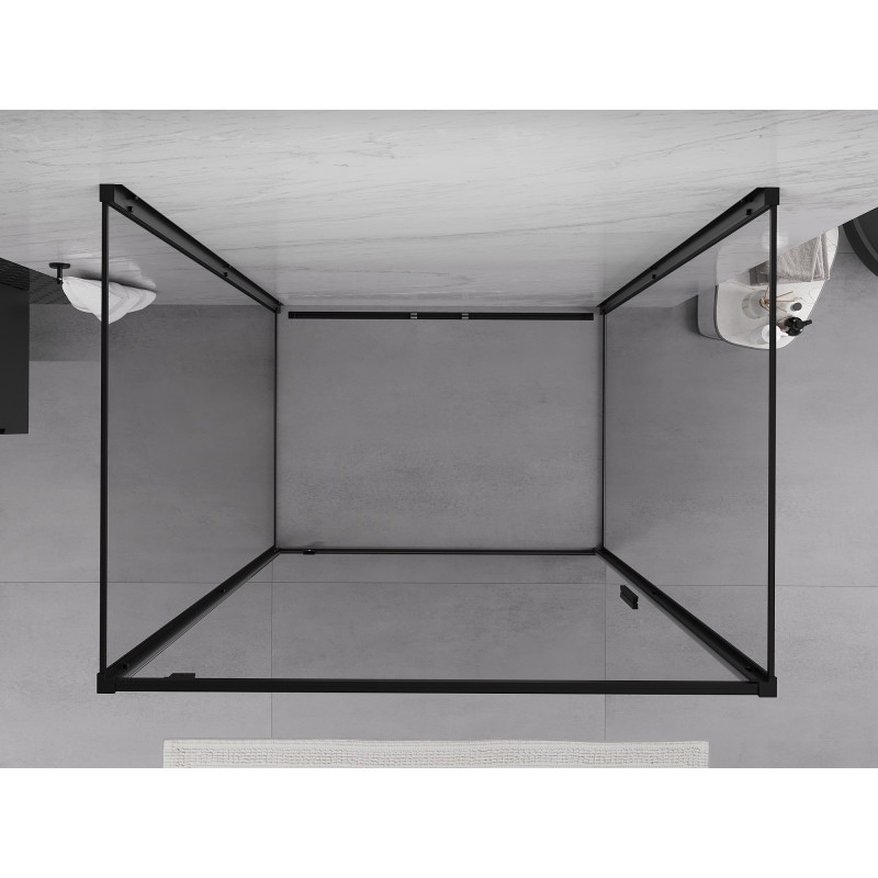 Mexen Exo-BR 3S sprchový kout 3stěnný otevírací 85 x 80 cm, transparentní, černý - 8181-085-080-70-00-3S
