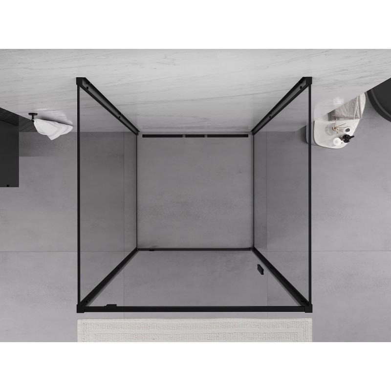 Mexen Exo-BR 3S 3-stěnný sprchový kout 85 x 85 cm, transparentní, černý - 8181-085-085-70-00-3S