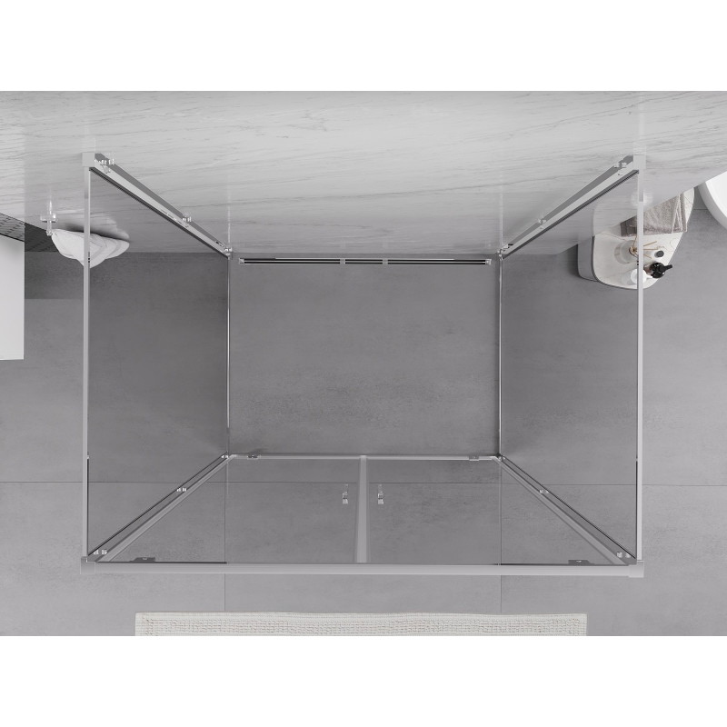 Mexen Exo-BR Duo 3S sprchový kout 3-stěnný křídlový 90 x 75 cm, transparentní, chrom - 8182-090-075-01-00-3S
