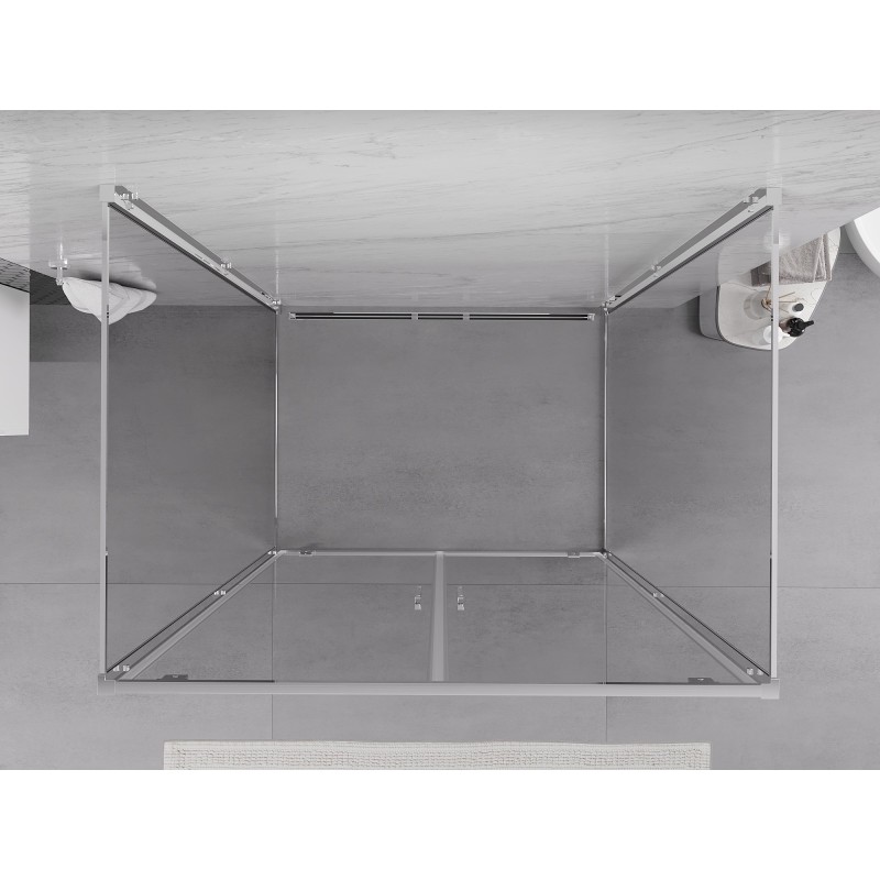 Mexen Exo-3S třístranný sprchový kout, otevírací 90 x 110 cm, transparentní, chrom - 8182-090-110-01-00-3S