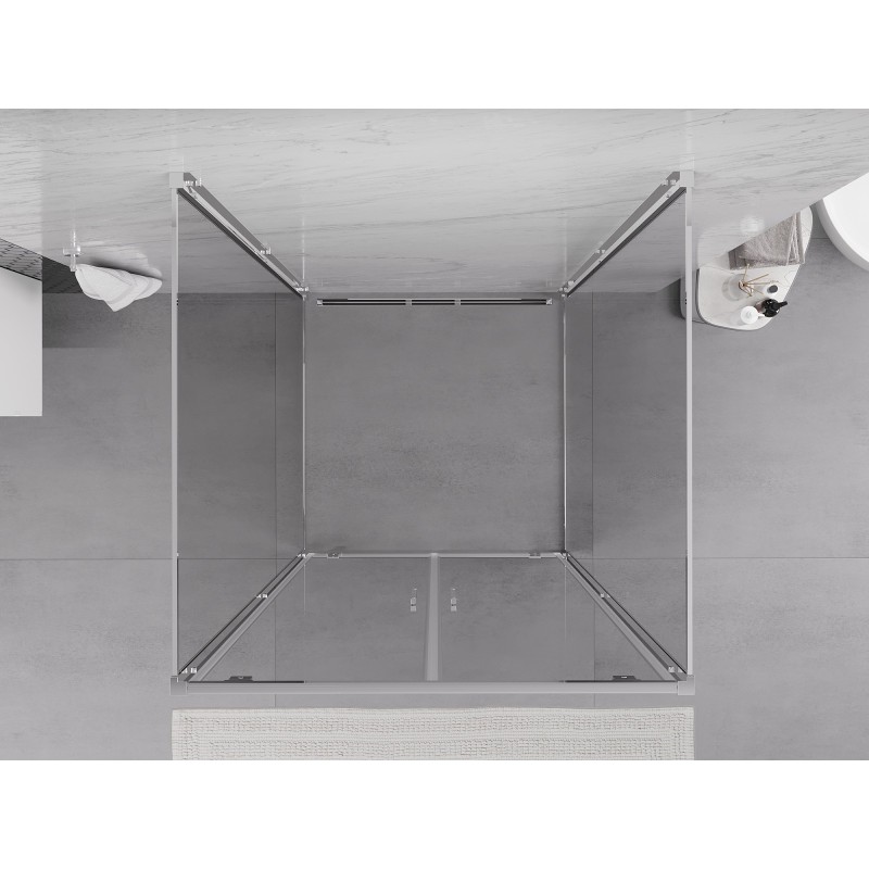 Mexen Exo-3S sprchový kout 3-stěnný s otevíracími dveřmi 120 x 120 cm, průhledný, chrom - 8182-120-120-01-00-3S