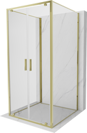 Mexen Exo-3S Sprchový kout 3-stěnný sklápěcí 70 x 70 cm, transparentní, zlatý - 8182-070-070-50-00-3S