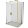 Mexen Exo-BR Duo 3S sprchový kout 3-stěnný otočný 120 x 70 cm, transparentní, zlatý - 8182-120-070-50-00-3S