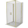 Mexen Exo-3S sprchový kout 3-stěnný otevírací 80 x 80 cm, transparentní, zlatý - 8182-080-080-50-00-3S