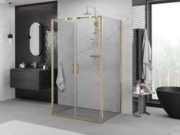 Mexen Exo-3S 3-stěnný sprchový kout s otevíracími dveřmi 70 x 85 cm, průhledný, zlatý - 8182-070-085-50-00-3S