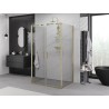 Mexen Exo-BR Duo 3S sprchový kout 3-stranný s otevíracími dveřmi 100 x 85 cm, čirý, zlatý - 8182-100-085-50-00-3S