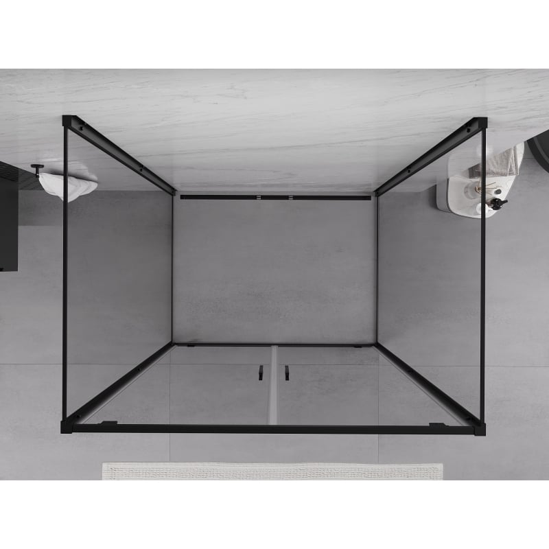 Mexen Exo-BR Duo 3S sprchový kout 3-stěnný otevíratelný 70 x 80 cm, transparentní, černý - 8182-070-080-70-00-3S