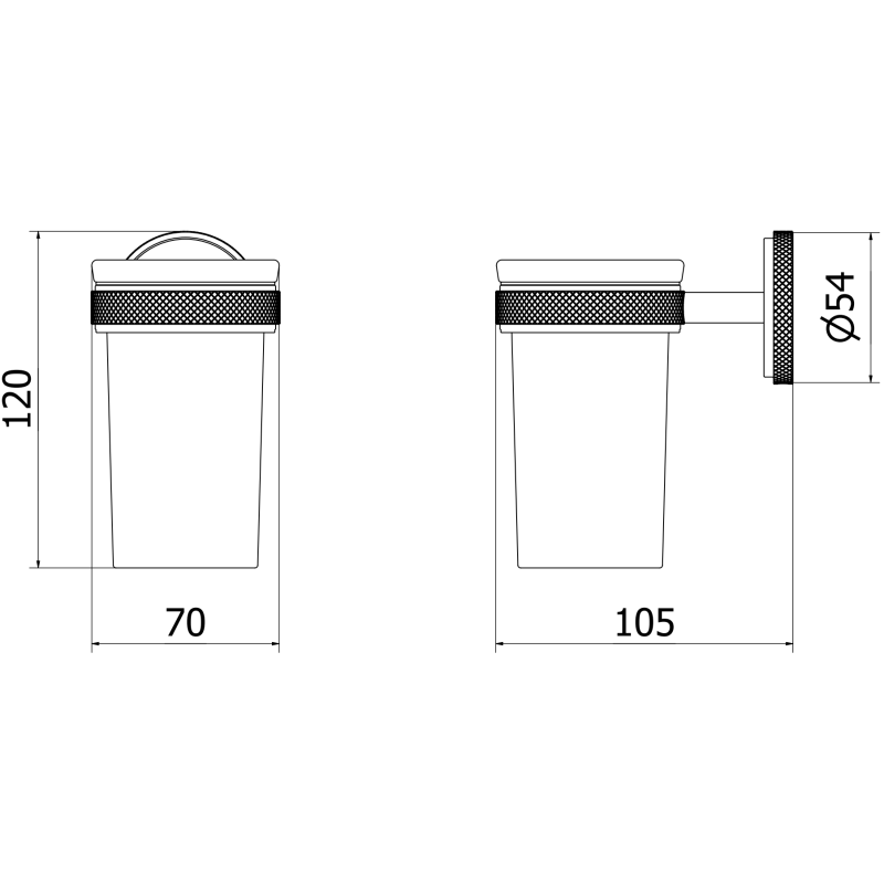 Mexen Gravo pohárek na kartáčky, gun gray kartáčovaný - 70A93051-66