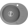 Mexen Kevin granitový dřez 1-komorový s odkapávačem 586 x 458 mm, šedý, sifon chrom - 6517581005-71