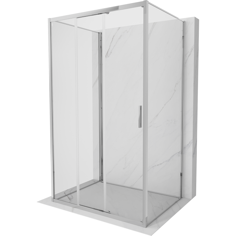 Mexen Exo-3S sprchový kout 3stěnný posuvný 100 x 95 cm, transparentní, chrom - 8153-100-095-01-00-3S