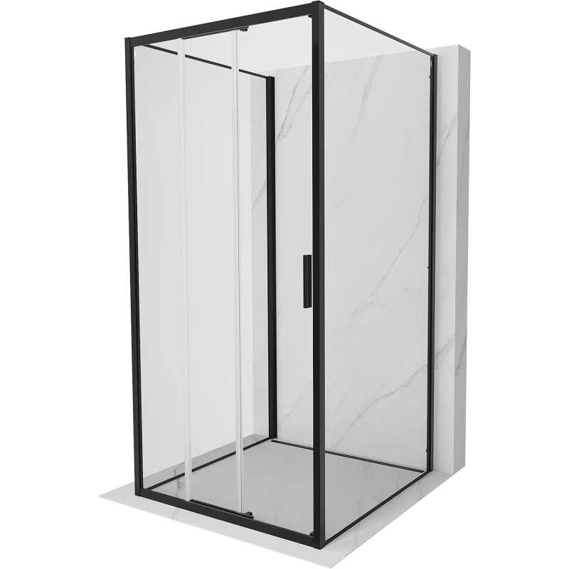 Mexen Exo-3S sprchový kout 3-stranný posuvný 85 x 85 cm, transparentní, černý - 8153-085-085-70-00-3S