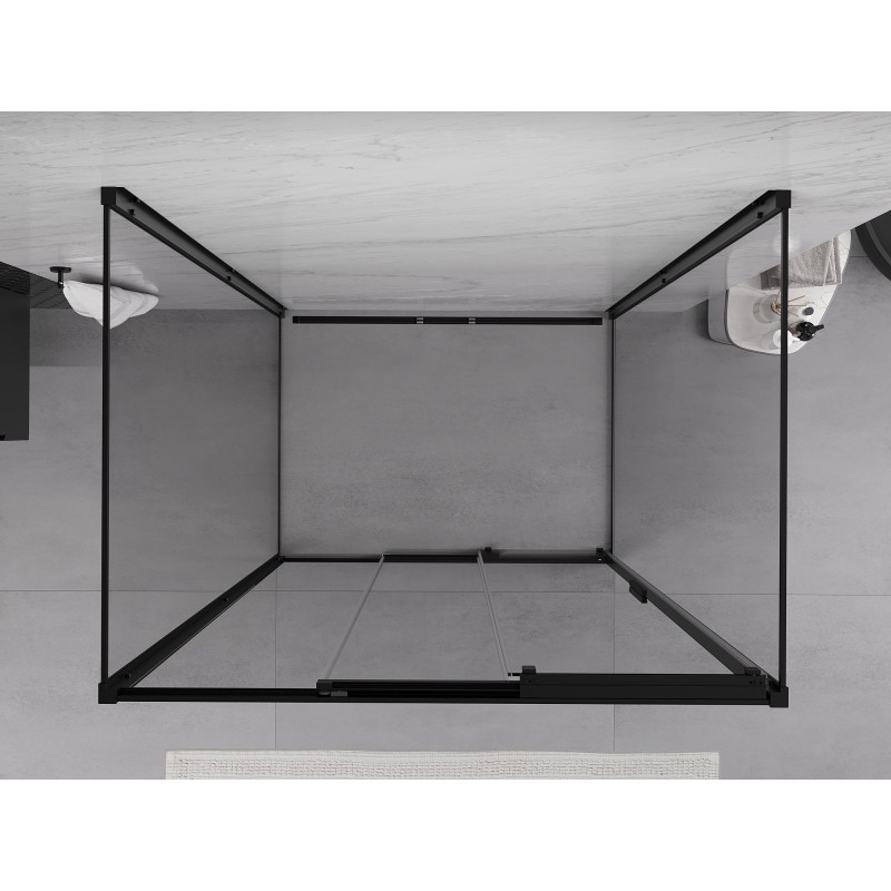 Mexen Exo-3S 3S sprchový kout 3stěnný posuvný 90 x 100 cm, transparentní, černý - 8153-090-100-70-00-3S
