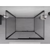 Mexen Exo-3S 3S sprchový kout 3-stěnný posuvný 80 x 85 cm, transparentní, černý - 8153-080-085-70-00-3S