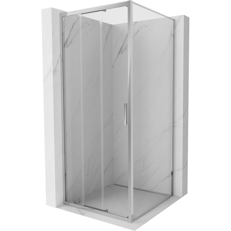 Mexen Exo sprchový kout, posuvný, 80 x 80 cm, transparentní, chrom - 8153-080-080-01-00