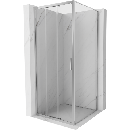 Mexen Exo sprchový kout, posuvný, 80 x 80 cm, transparentní, chrom - 8153-080-080-01-00